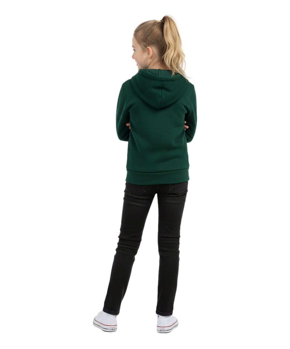Boys Premium Fleece Zip Up Hoodie Hunter Green  BWU11