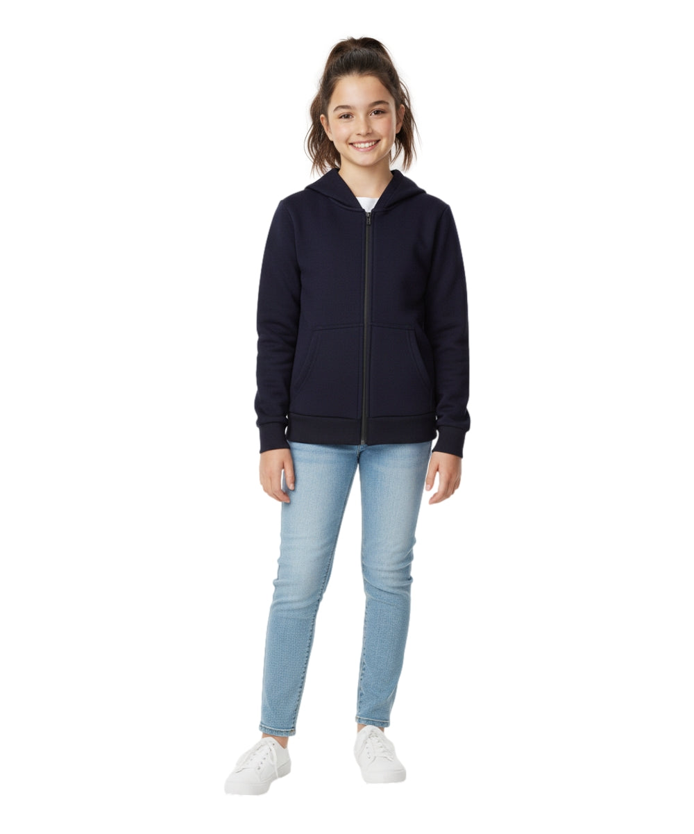 Boys Premium Fleece Zip Up Hoodie Navy  BWU11