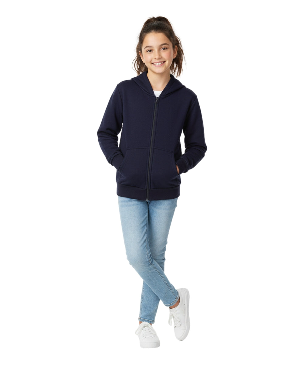 Boys Premium Fleece Zip Up Hoodie Navy  BWU11