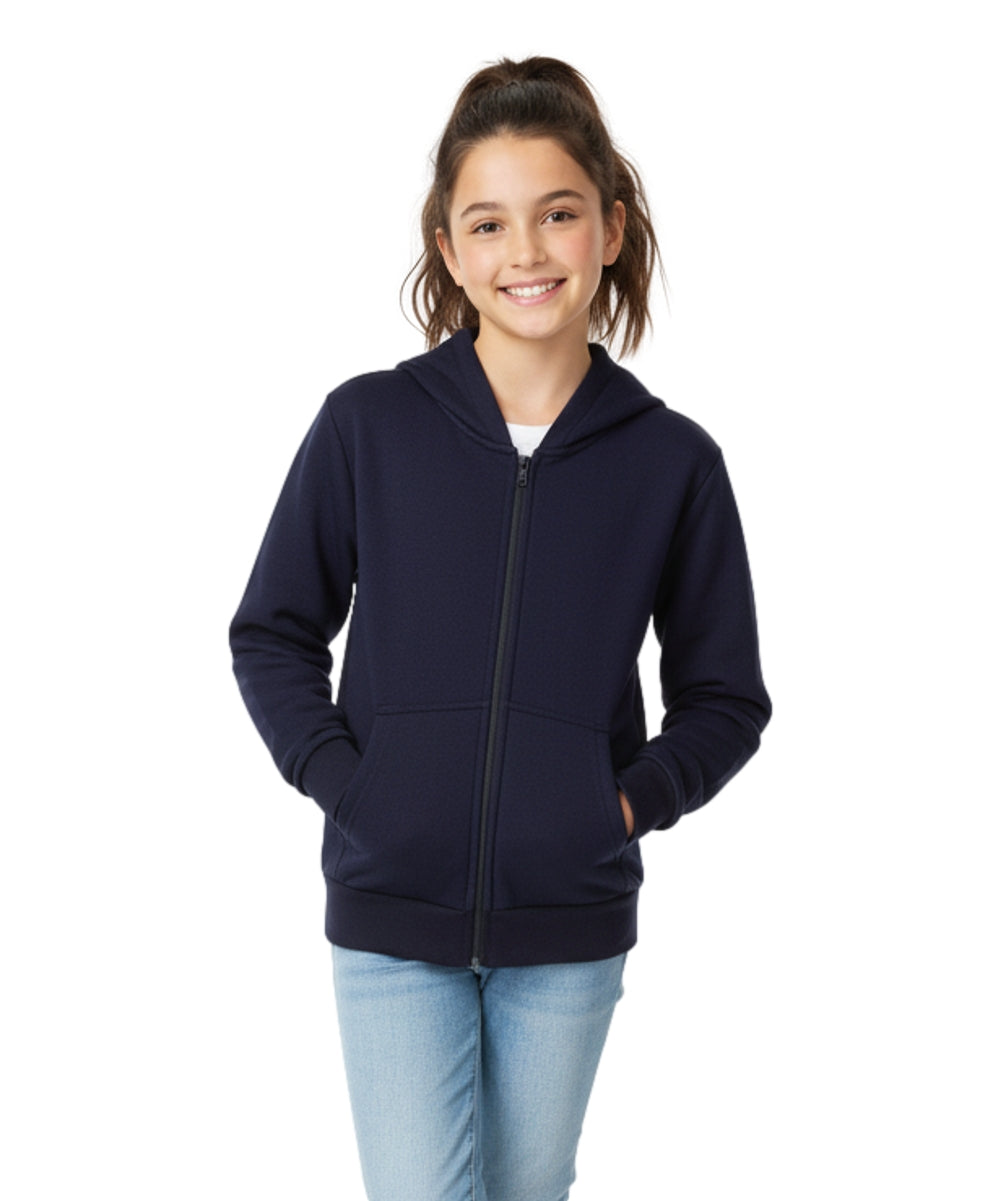 Boys Premium Fleece Zip Up Hoodie Navy  BWU11