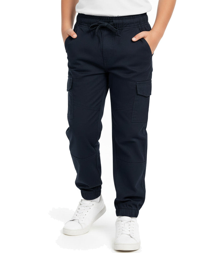 Boy Cargo Jogger Pants for Everyday Wear and School Uniforms Black 4-16 CG04