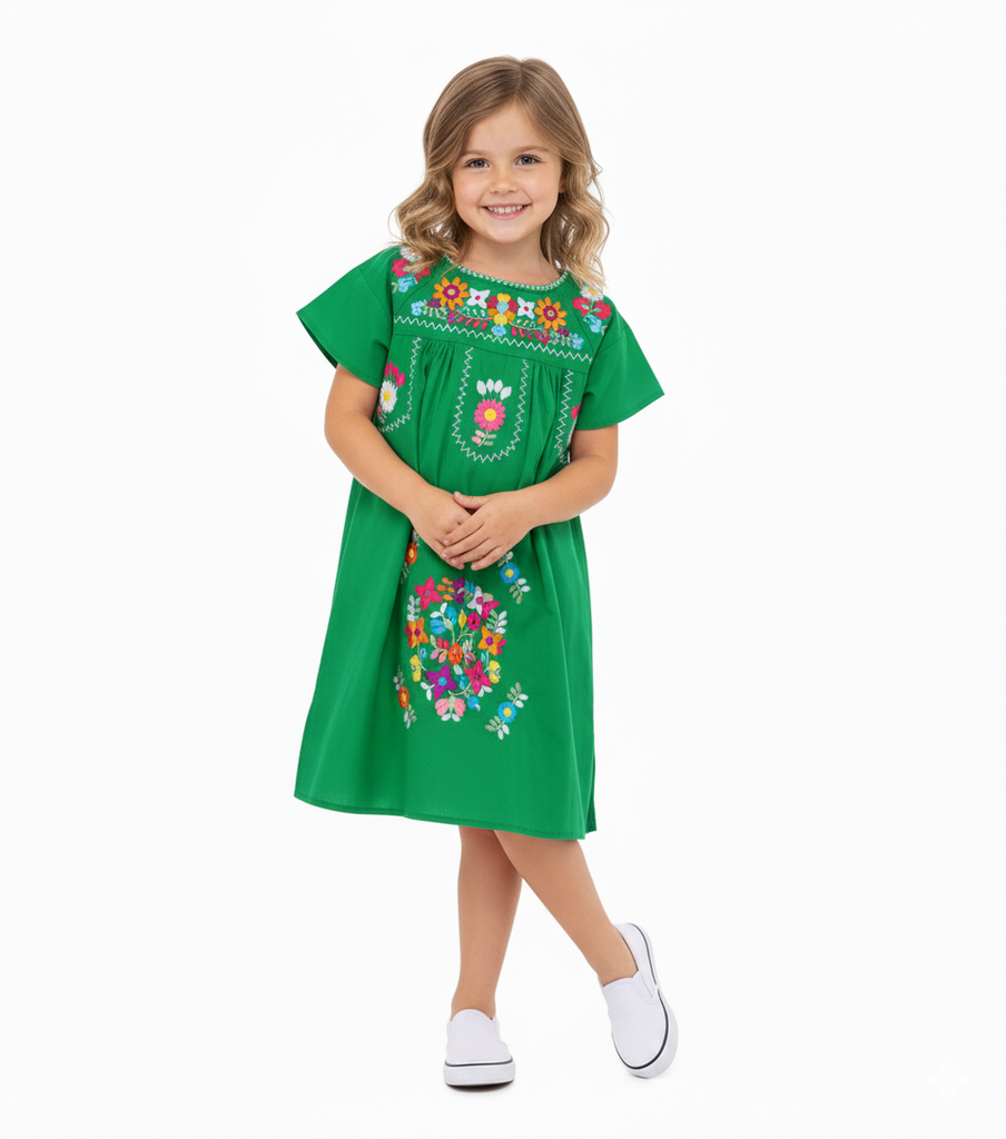 Traditional Mexican Girl Embroidered Dress 2-8 unik Retail Traditional Mexican Girl Embroidered Dress 2-8 unik Retail