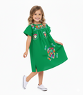 Unik Traditional Mexican Girl Embroidered Dress White DR1948