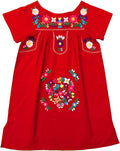 Unik Traditional Mexican Girl Embroidered Dress White DR1948
