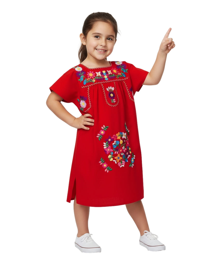 Traditional Mexican Girl Embroidered Dress 2-8 – unik Retail