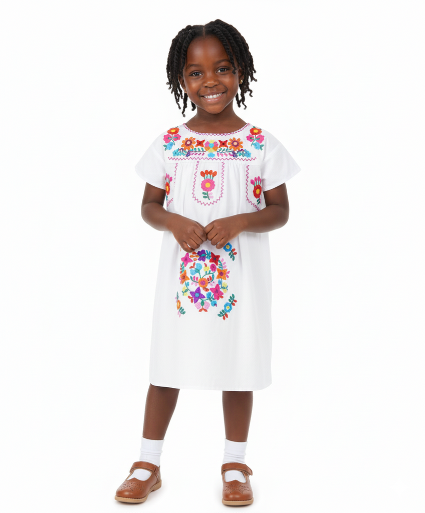 Traditional Mexican Girl Embroidered Dress 2-8 unik Retail Traditional Mexican Girl Embroidered Dress 2-8 unik Retail