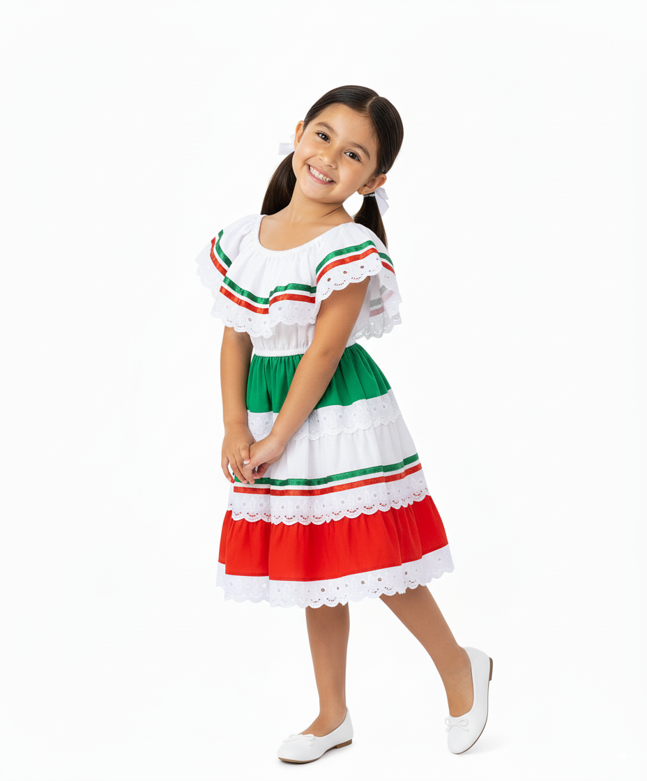 Girl's Traditional Mexican Cinco De Mayo Fiesta Dress Yellow/Red DR194 – unik Retail
