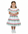 Girl's White Traditional Mexican Cinco De Mayo Fiesta Dress 2-14
