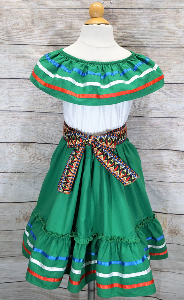 unik Girl's Fancy Traditional Mexican Cinco De Mayo Fiesta Dress Size 4-14 unik Girl's Fancy Traditional Mexican Cinco De Mayo Fiesta Dress Size 4-14