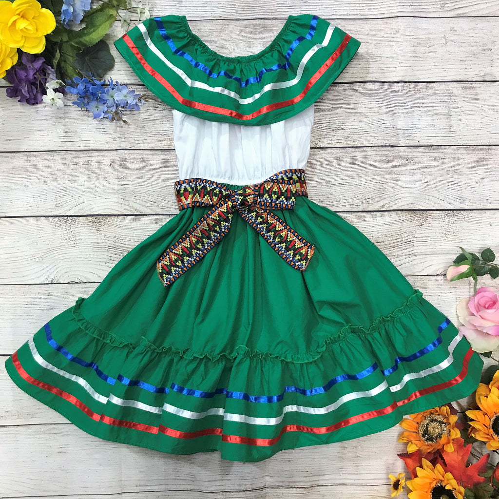 unik Girl's Fancy Traditional Mexican Cinco De Mayo Fiesta Dress Size 4-14 unik Girl's Fancy Traditional Mexican Cinco De Mayo Fiesta Dress Size 4-14