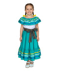 Girls Traditional Mexican Folkloric Dress with Colorful Ribbon Trim Black Pink DR2031