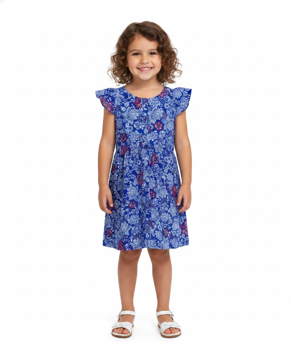 Tropical Rayon Floral Dress Purple Mystery DR2120