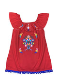Unik Little Girls Mexican Embroidered Dress Lilac DR2141
