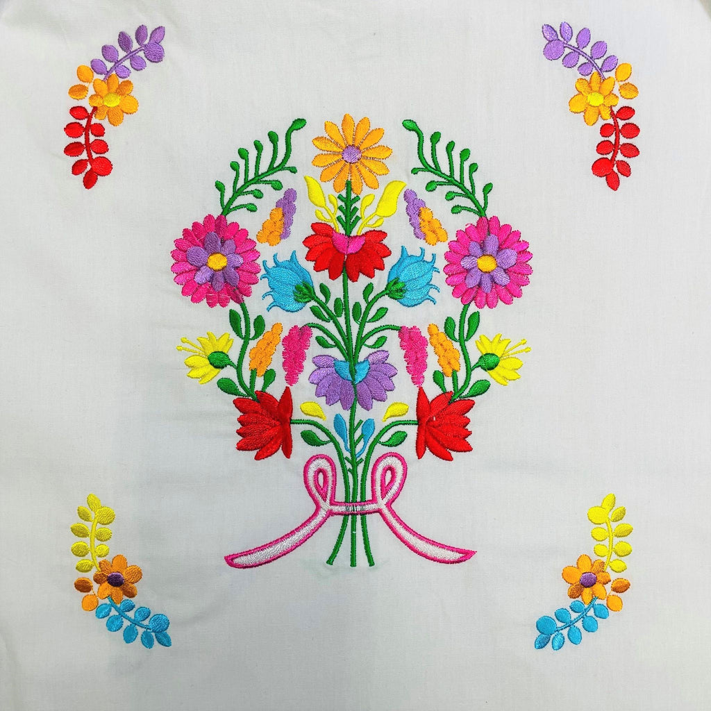 Unik Little Girls Mexican Embroidered Dress Lilac DR2141