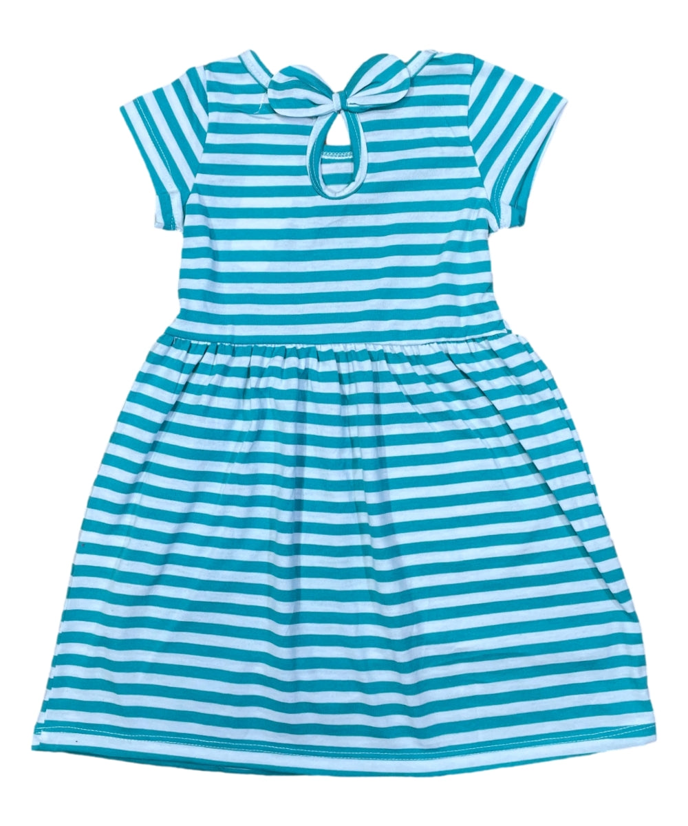 Stripe Kitty Cat Pocket Dress Navy DR2236