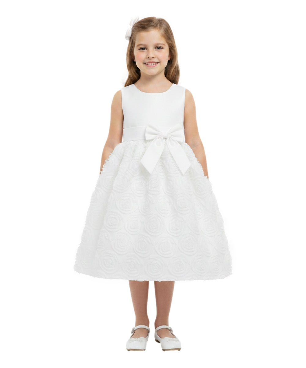 Unik Elegant Rose Rosette Flower Girl & Special Occasion Dress FD18302