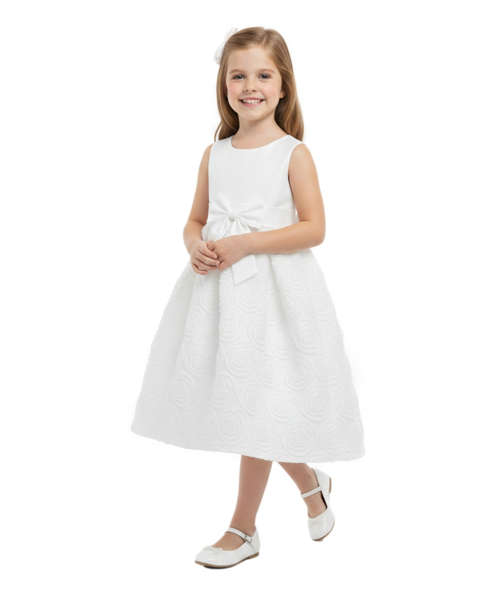 Unik Elegant Rose Rosette Flower Girl & Special Occasion Dress FD18302