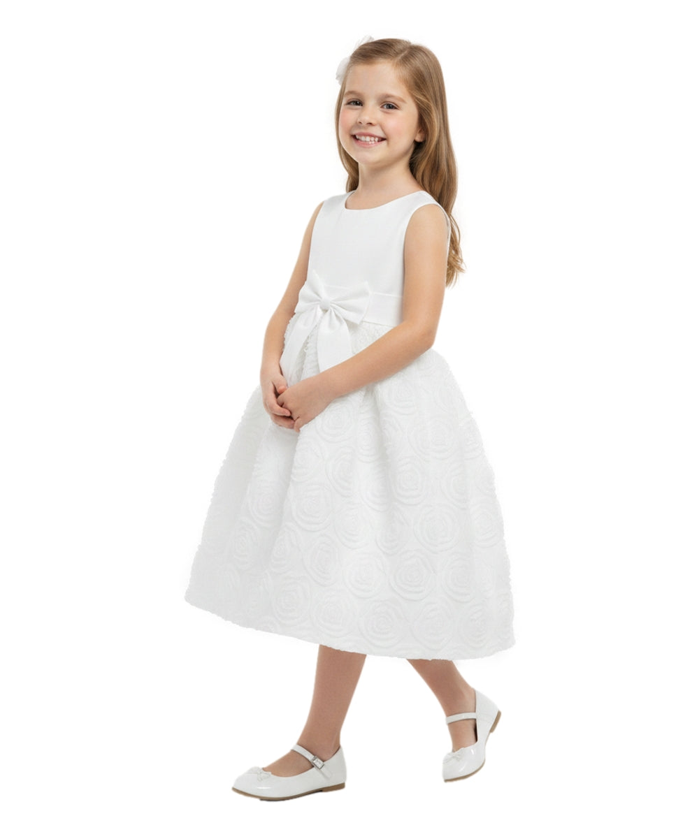 Unik Elegant Rose Rosette Flower Girl & Special Occasion Dress FD18302