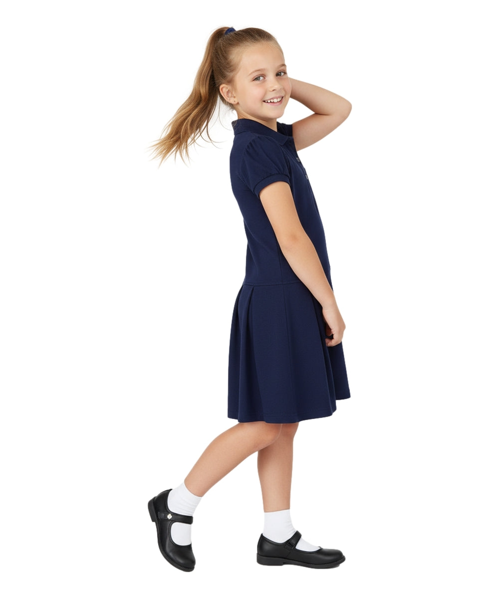 Girl Classic Polo Shirt Dress Navy GDU08