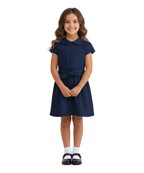 ladies uniform dress Unik Girl Belted Safari Navy GDU1775 – unik Retail Smocked Midi Suit Dressing Up And Introducing our charming Girls Waist Size:40″