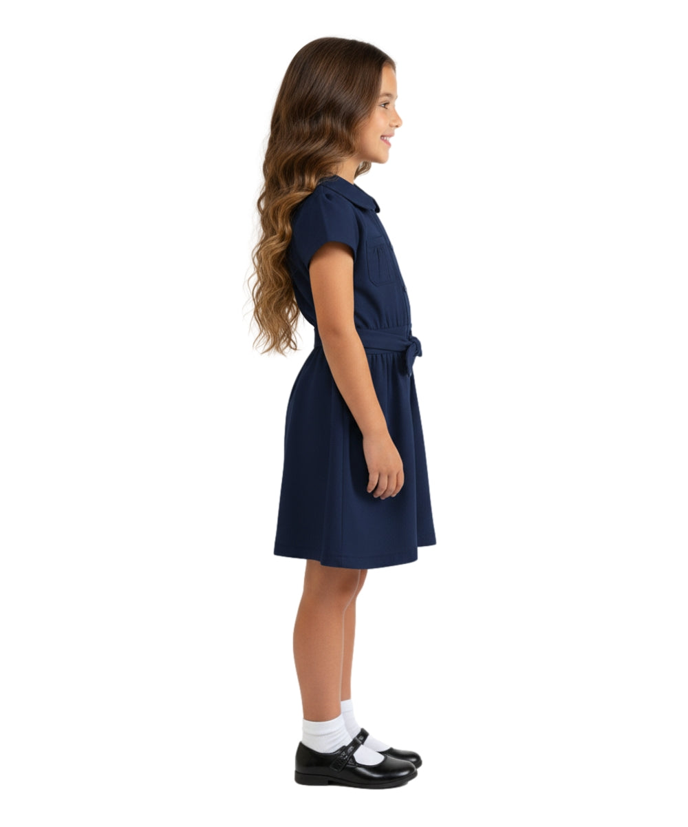 Unik Girl Uniform Belted Safari Dress Navy GDU1775 – unik Retail