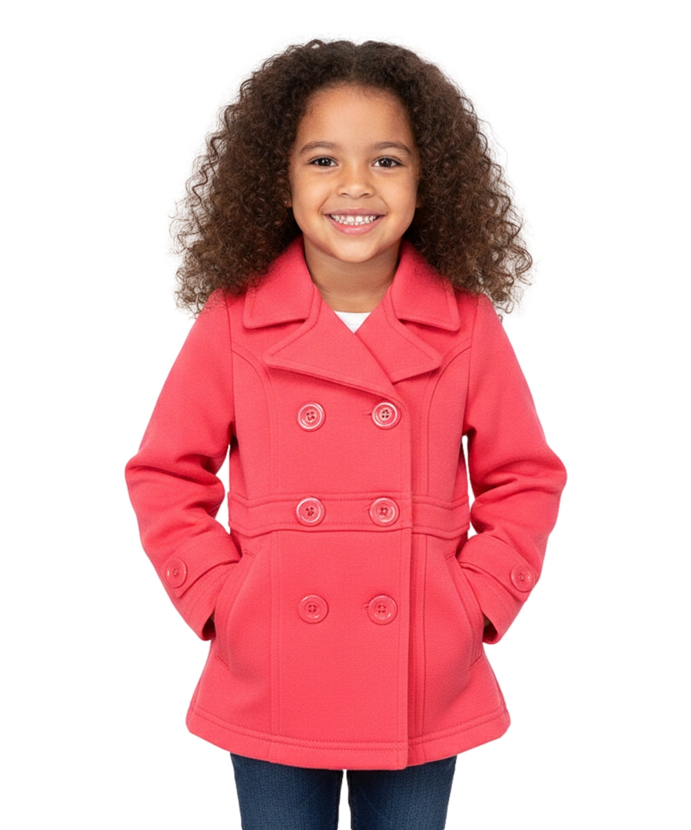 Girl Double Breasted Fleece Jacket Pink GJ16107, GJ15101 (Copy)