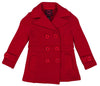 Girl's Red Fleece Coat With Buttons