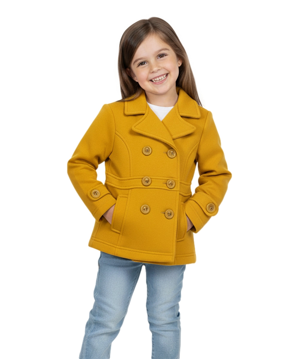 Girl Double Breasted Fleece Jacket Honey GJ16107, GJ15101