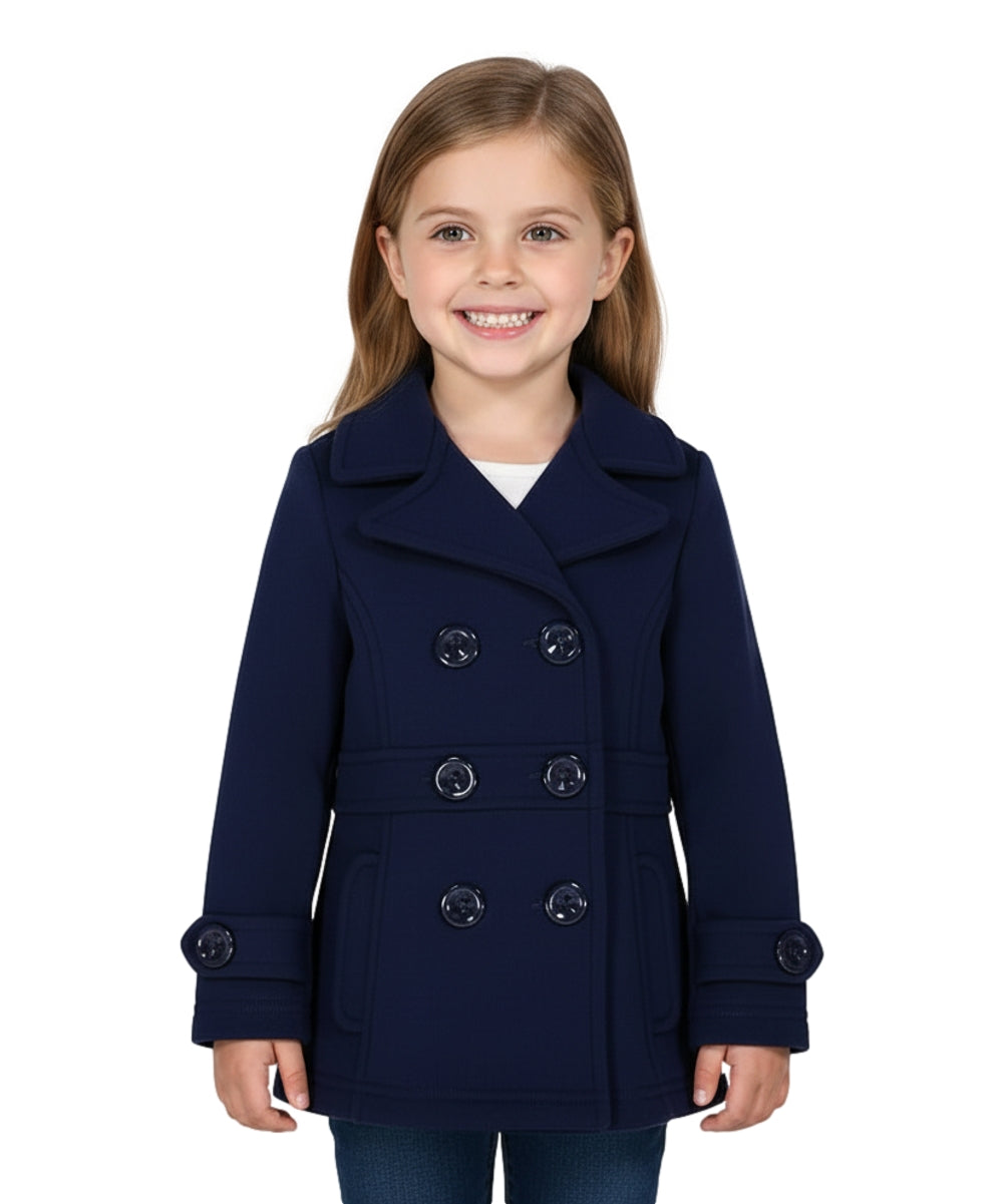 Girl Double Breasted Fleece Jacket Navy  GJ16107, GJ15101