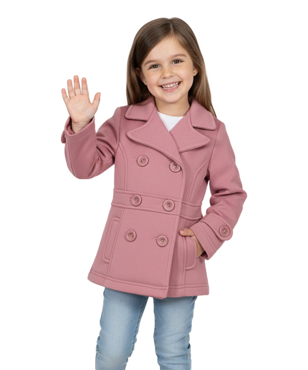 Girl Double Breasted Fleece Jacket Rose GJ16107, GJ15101