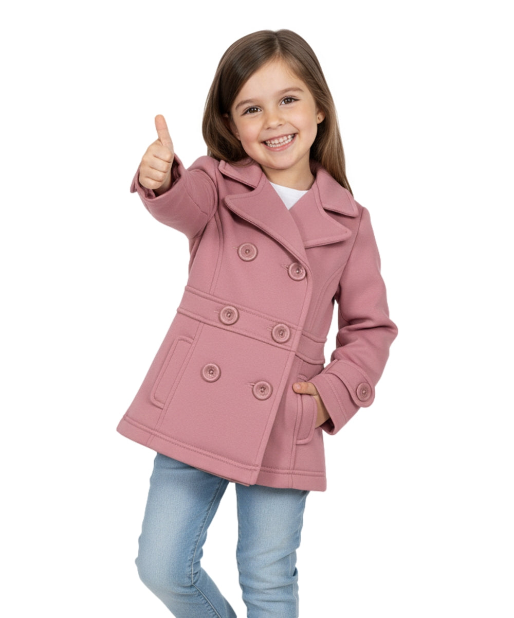 Girl Double Breasted Fleece Jacket Rose GJ16107, GJ15101