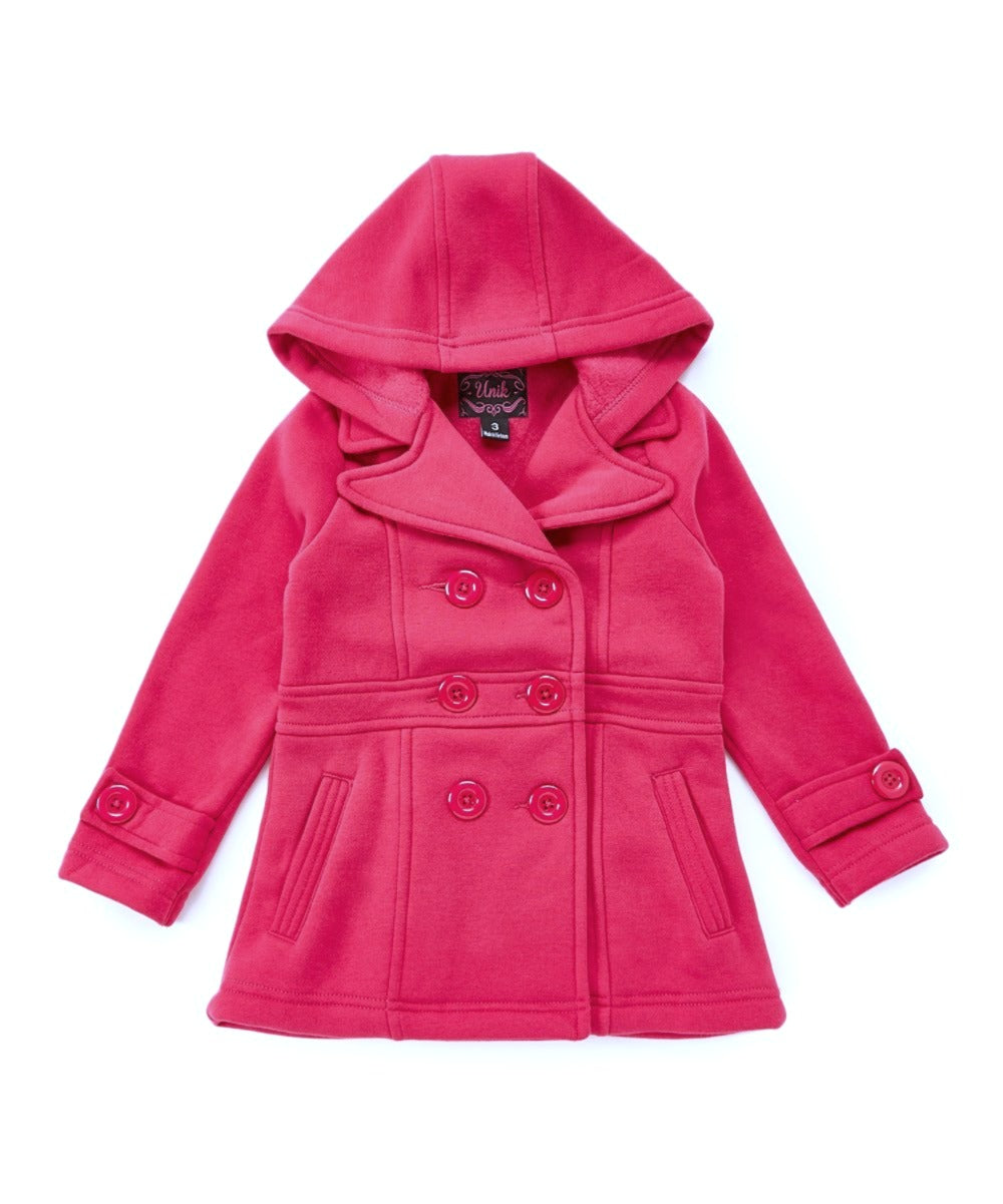 Girl Fleece Coat With Hood D Grey GJ17109