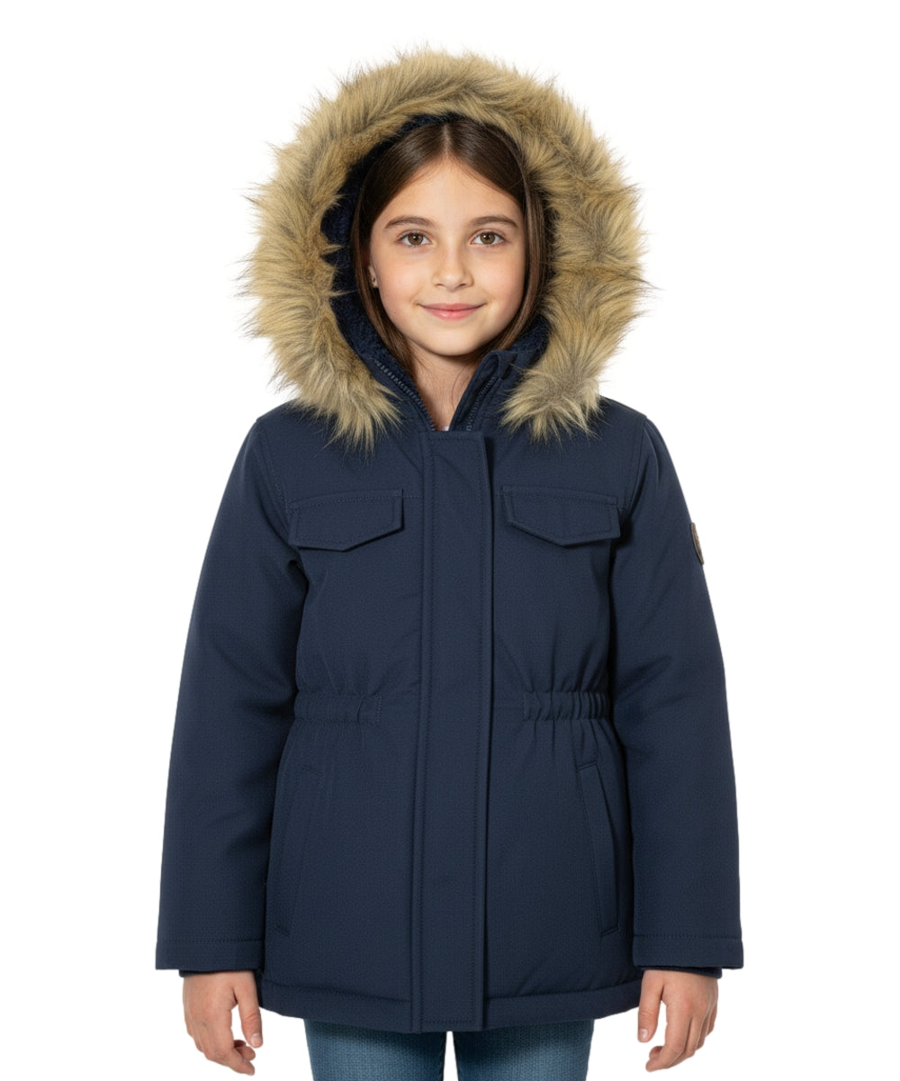 Girl's Sherpa Lined Utility Coat Navy GJ2044