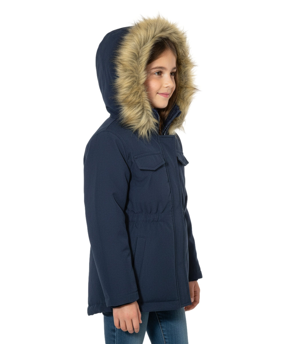 Girl's Sherpa Lined Utility Coat Navy GJ2044