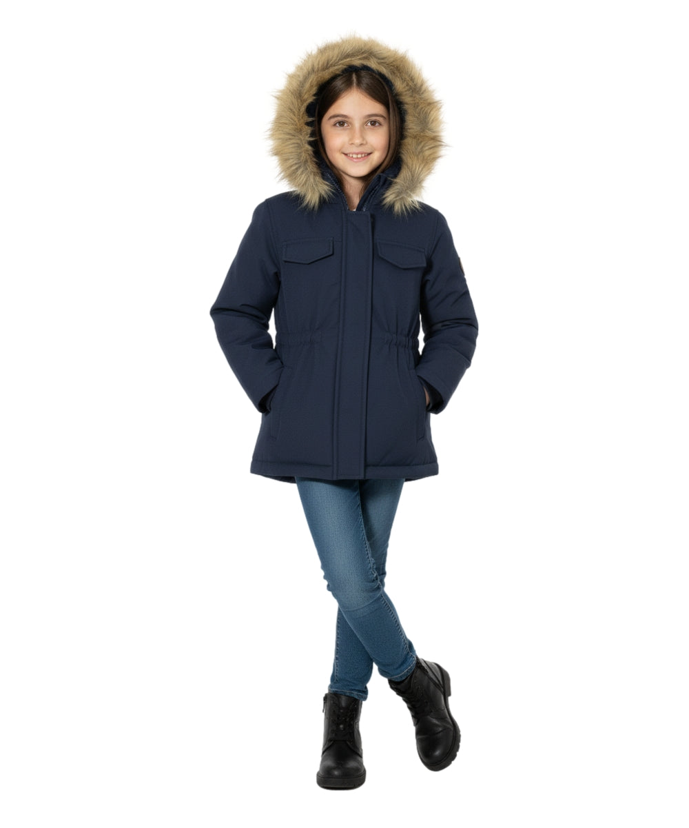 Girl's Sherpa Lined Utility Coat Navy GJ2044