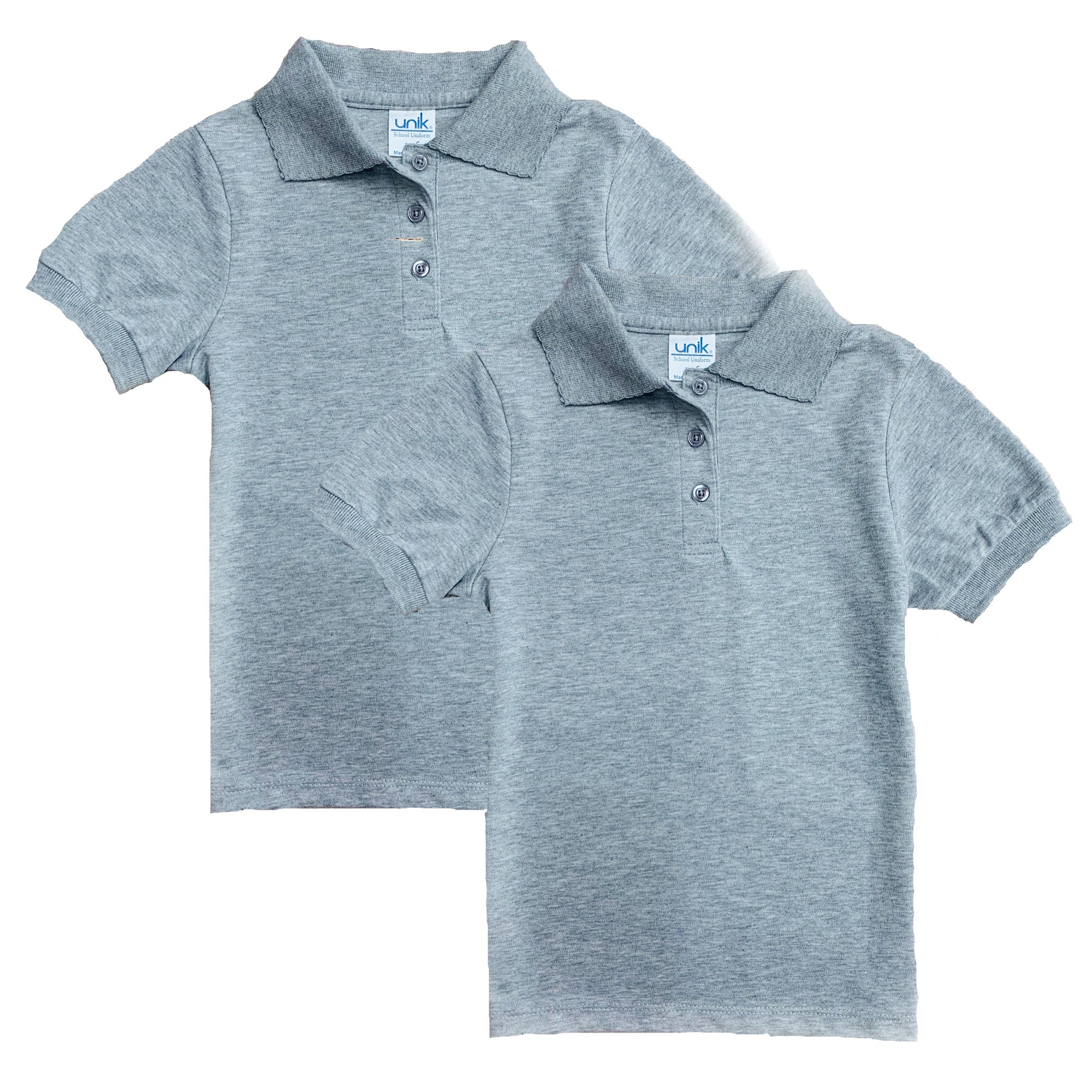 Girl's High Quality Soft Uniform Short Sleeves Polo Shirt White 5-18 GSU01 2 Pack