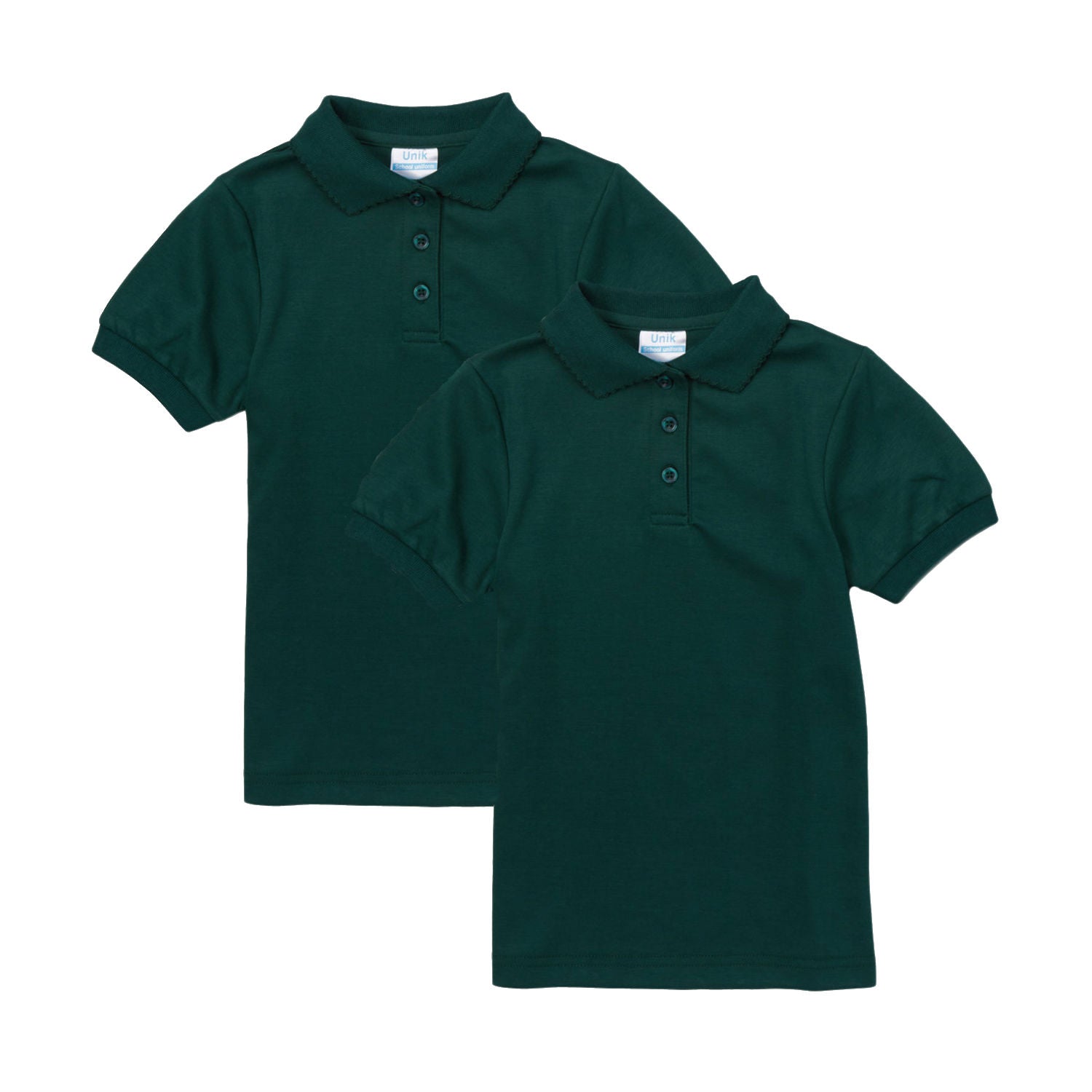 Girl's High Quality Soft Uniform Short Sleeves Polo Shirt White 5-18 GSU01 2 Pack