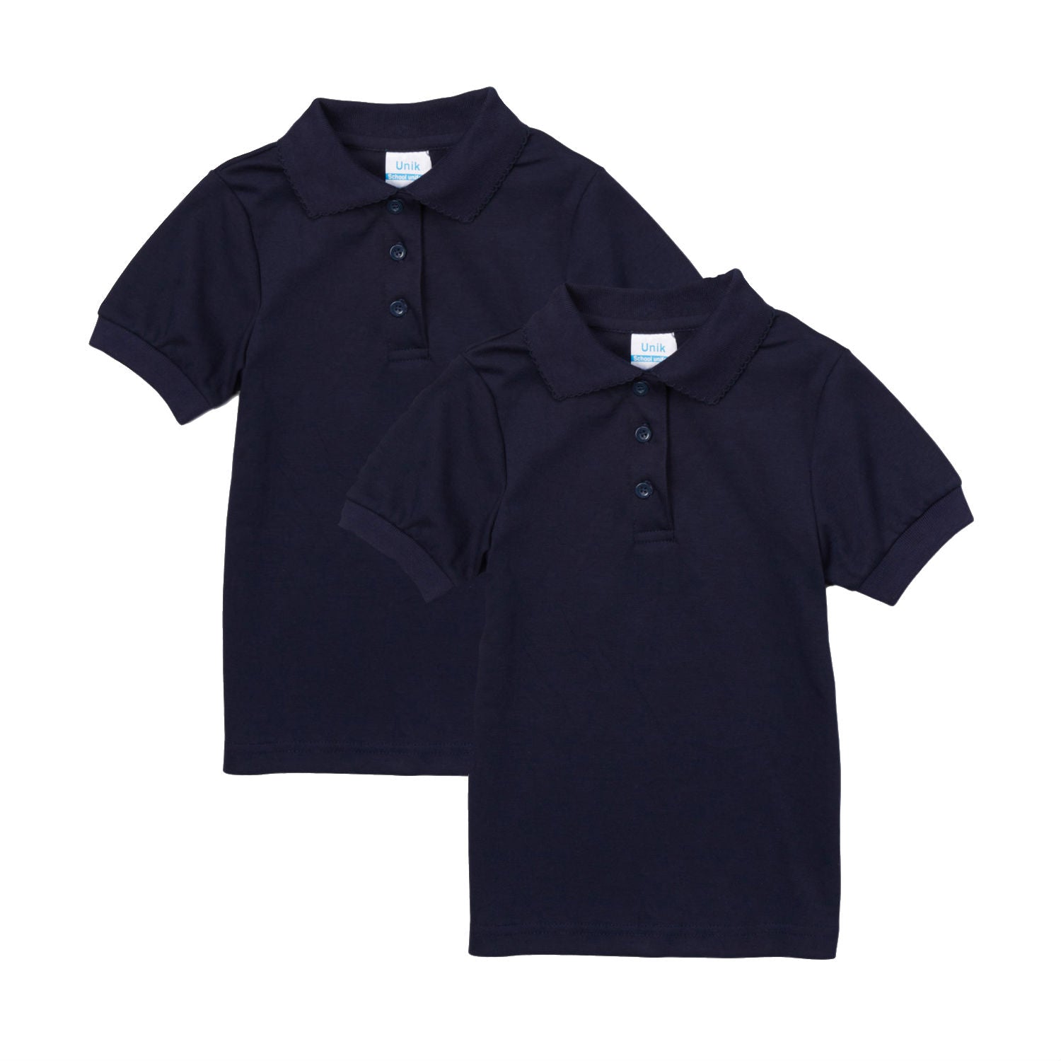 Girl's High Quality Soft Uniform Short Sleeves Polo Shirt White 5-18 GSU01 2 Pack