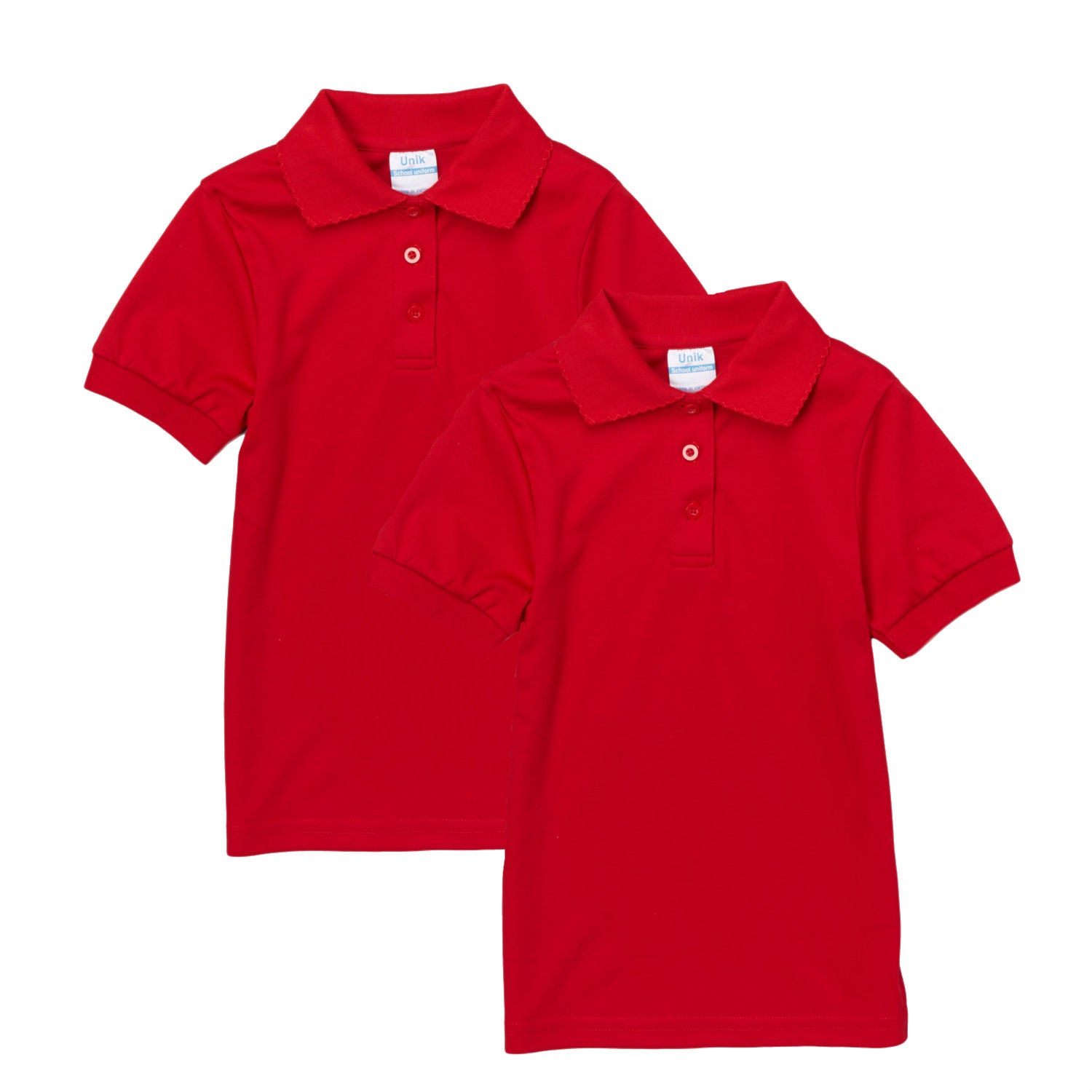 Girl's High Quality Soft Uniform Short Sleeves Polo Shirt White 5-18 GSU01 2 Pack