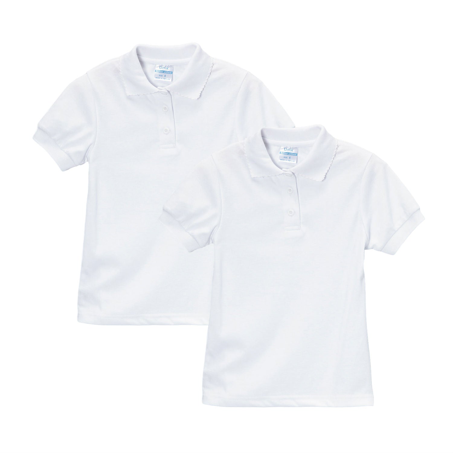 Girl's High Quality Soft Uniform Short Sleeves Polo Shirt Lgrey 5-18 GSU01 2 Pack