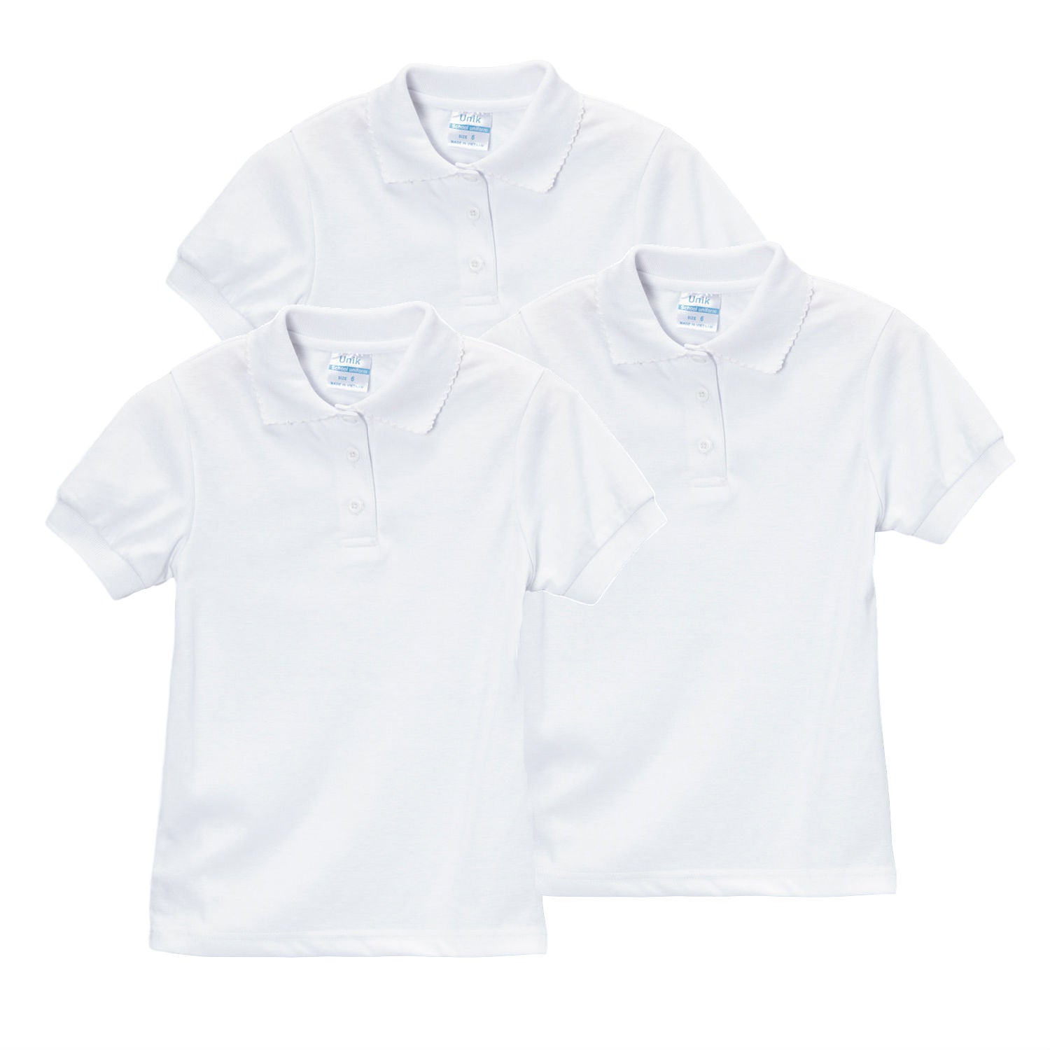 Girl's High Quality Soft Uniform Short Sleeves Polo Shirt Red 5-18 GSU01 3 Pack