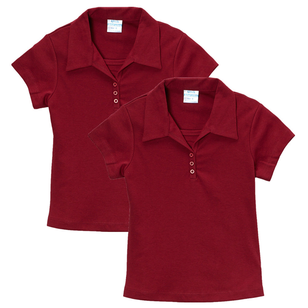 Girl's Uniform Triple Buttons Burgundy 5-18 GSU02 2 Pack