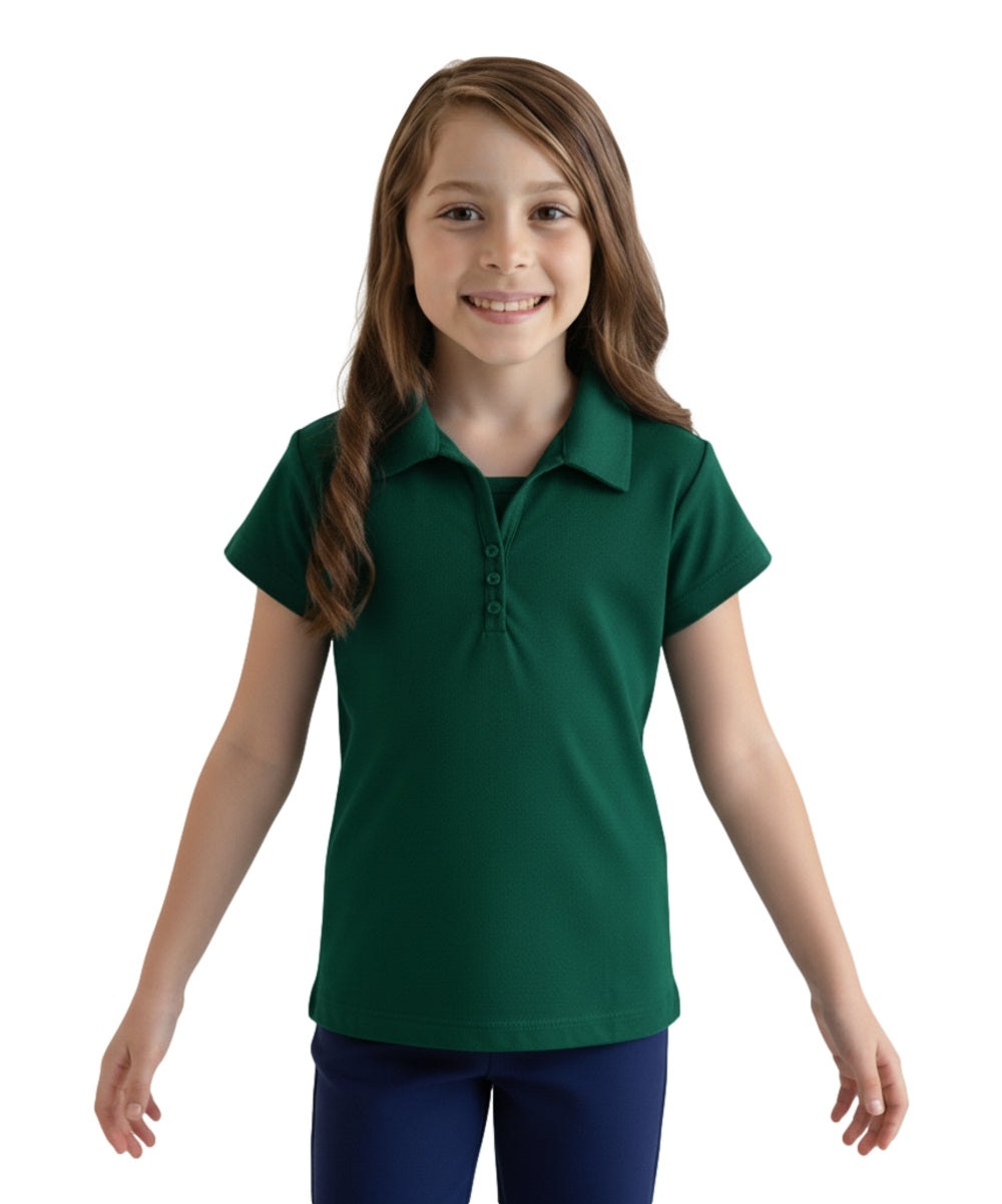 Girl's Uniform Triple Button Blouse Hunter Green 5-18 GSU02