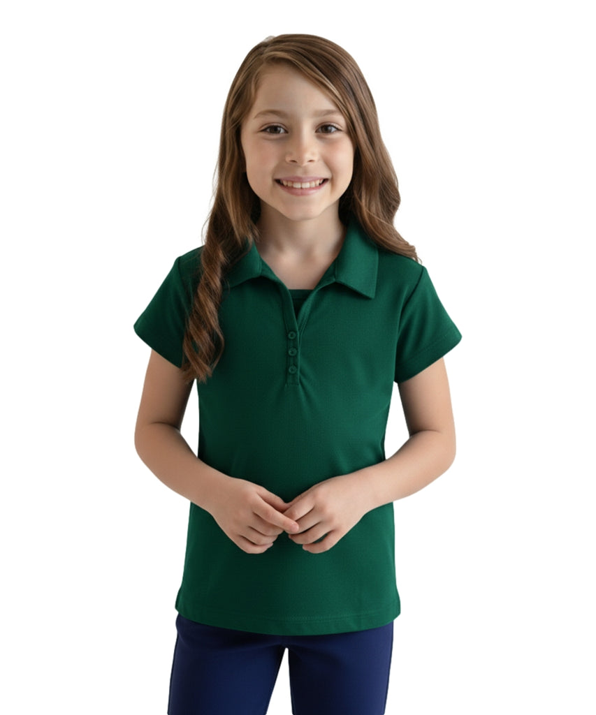 Girl's Uniform Triple Button Blouse Hunter Green 5-18 GSU02