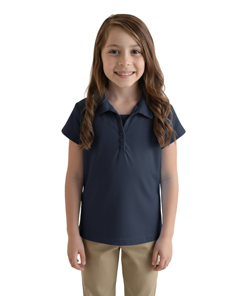 Girl's Uniform Triple Button Blouse Navy  5-18 GSU02
