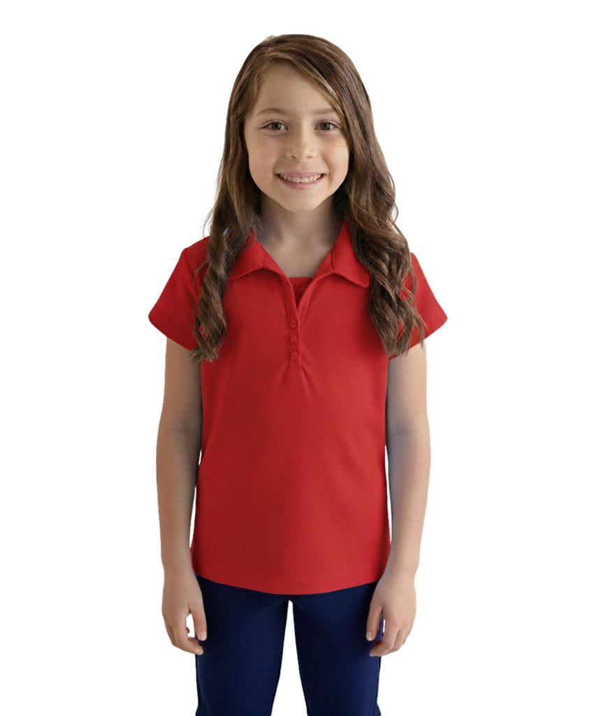 Girl's Uniform Triple Button Blouse Red 5-18 GSU02
