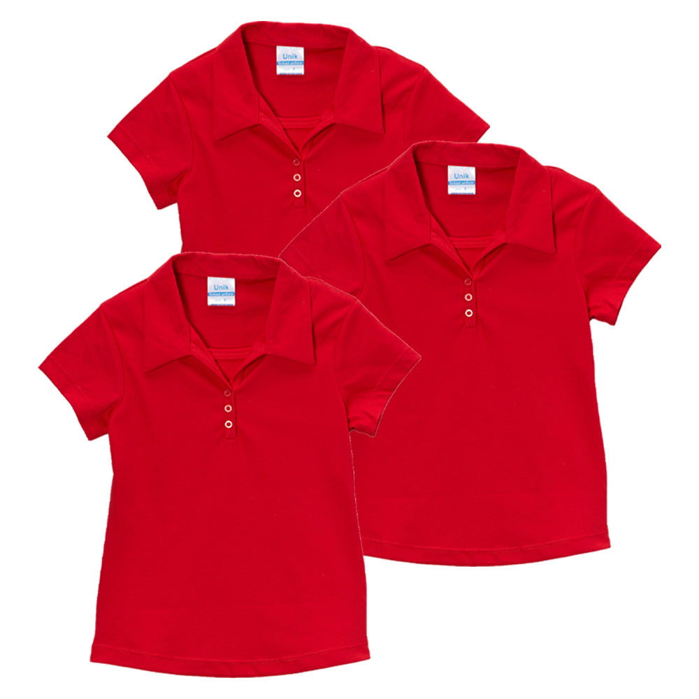 Girl's Uniform Triple Buttons Burgundy 5-18 GSU02 3 Pack