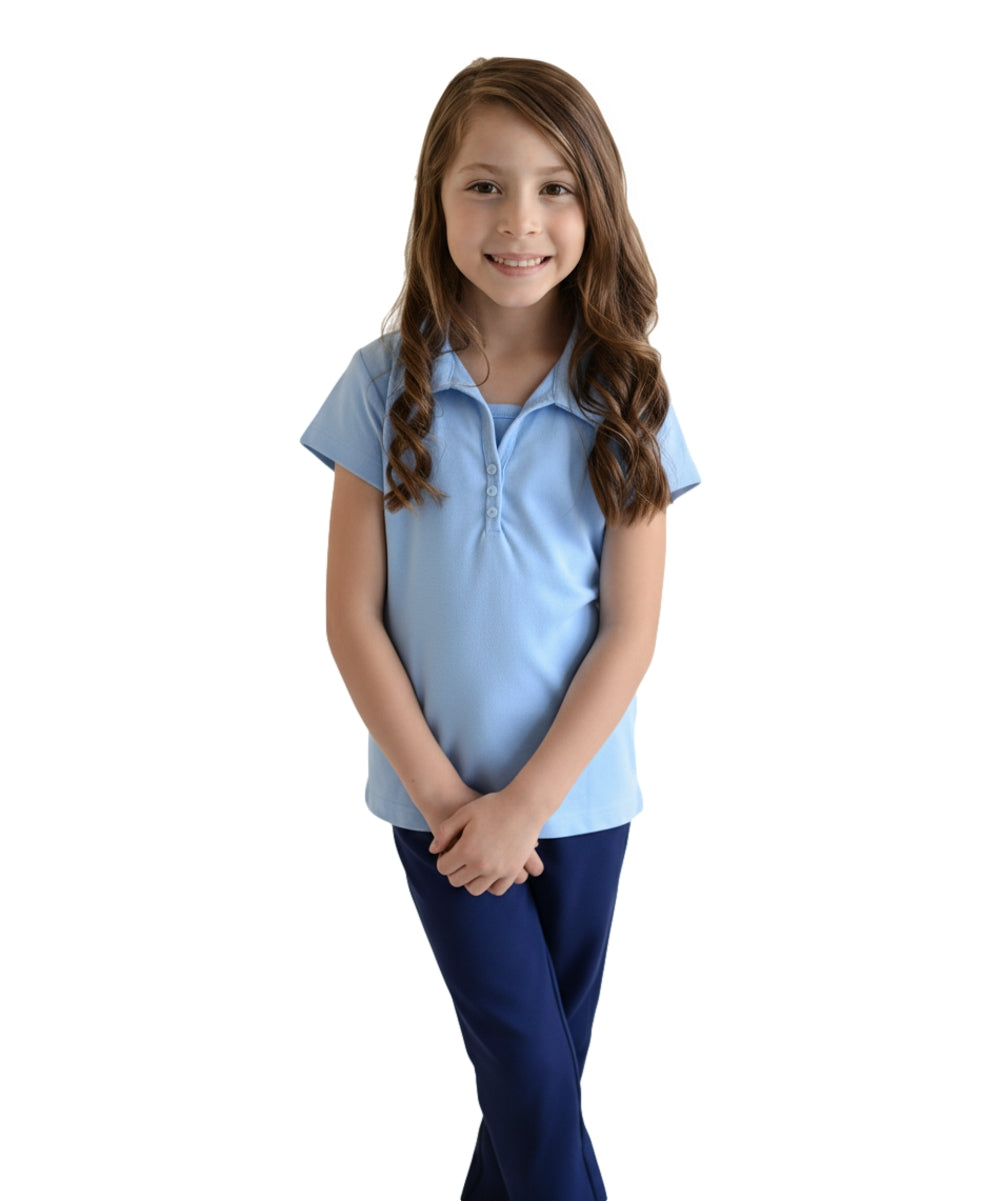 Girl's Uniform Triple Buttons Skyblue 5-18 GSU02 2 Pack