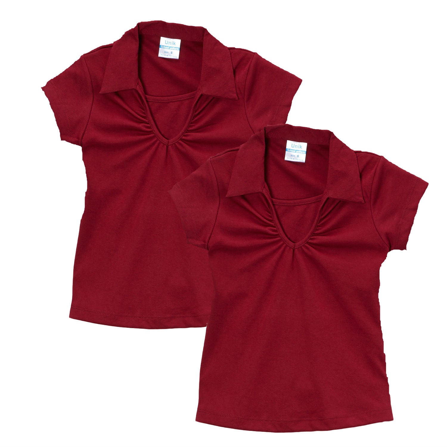 Girl's Uniform V-Neck Collar Blouse Navy 2Pack  5-18 GSU03