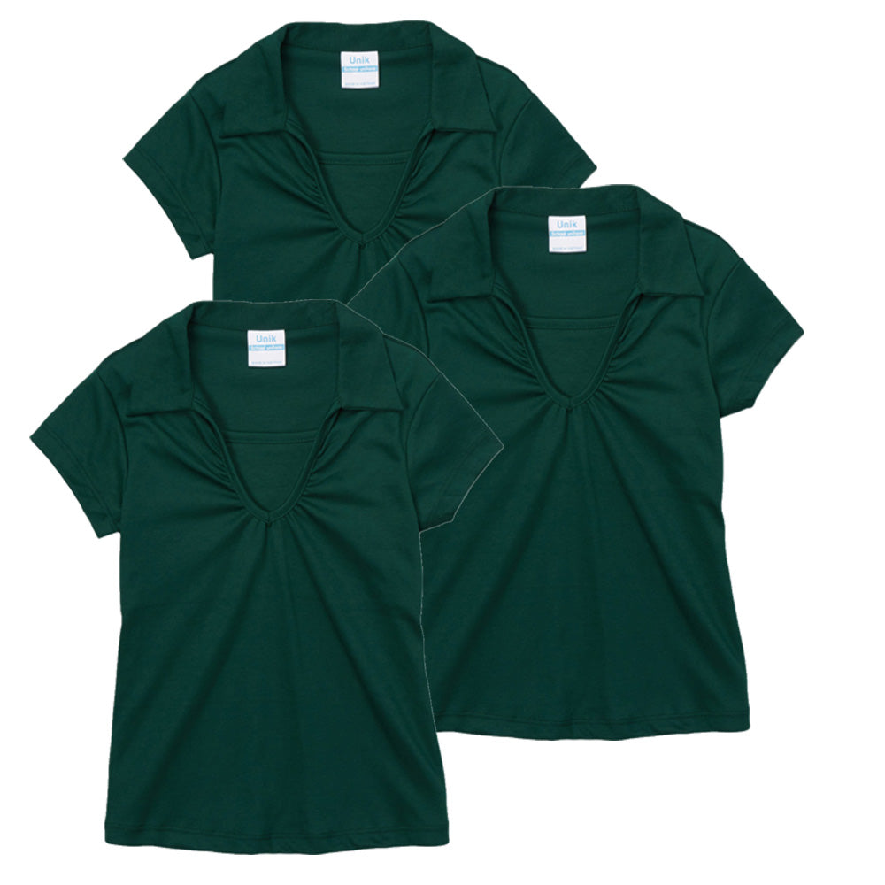 Girl's Uniform V-Neck Collar Blouse Red 3Pack  5-18 GSU03